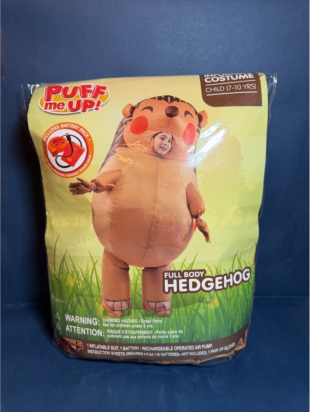 Inflatable Hedgehog Costume Child Size 7-10 YRS Full Body Costume
